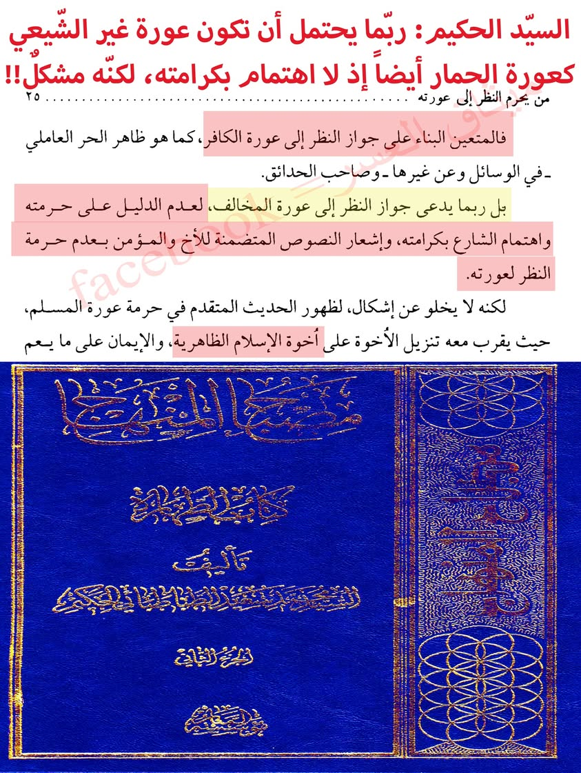 المرجع الحكيم: عورة السُنّي كعورة الحمار!!