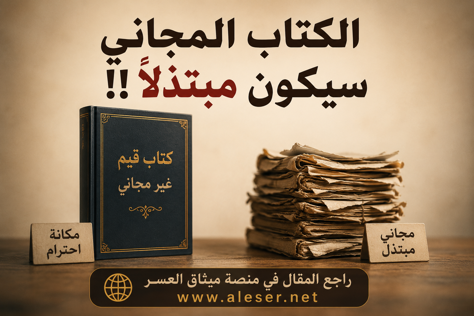 الكتاب المجاني سيكون مبتذلاً!!